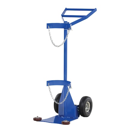 Vestil Blue Deluxe Portable Cylinder Lifter 500lb Capacity Pneumatic Wheel CYL-DLX-1-PN